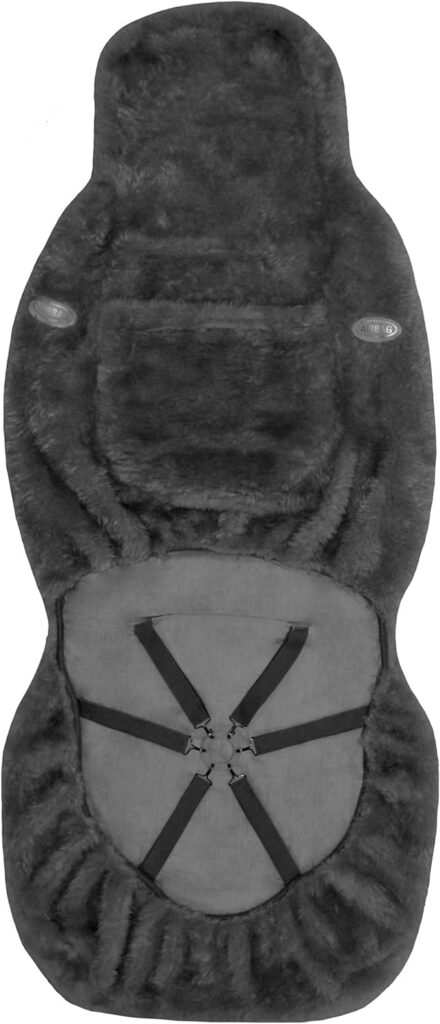Eurow Sheepskin Seat Cover, 56 by 23 Inches, Gray