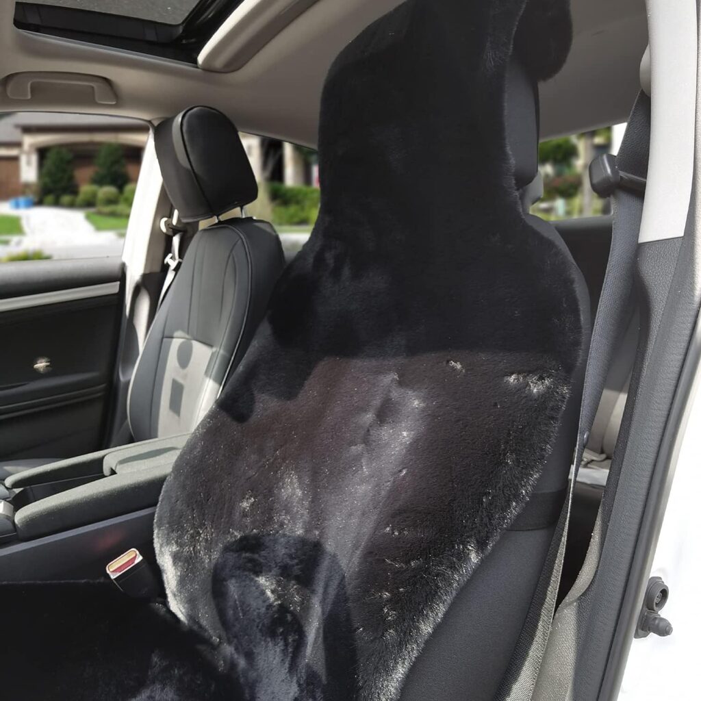 Champlus Car Seat Cover Silky Soft Automotive Seat Cover, Faux Sheepskin Fur Wool Car Seat Cushion, Universal Fits Cars, SUVs, Trucks Minivans, Easy Installation, Comfortable and Durable, 1pc - Gray